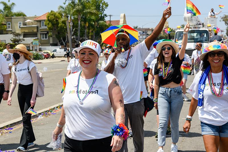 Sempra and SDG&E team members celebrate during the 2022 San Diego Pride parade